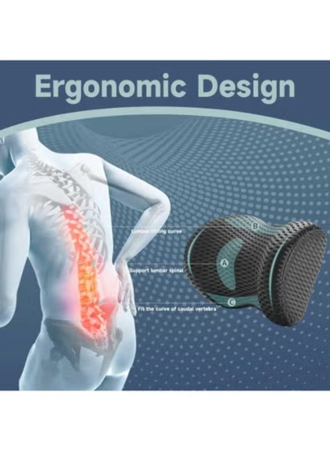 وسادة دعم القطنية من الميموري فوم لكرسي المكتب والسيارة، مسند ظهر مريح مانع للانزلاق للكنب والسرير والكراسي، تصميم طبي لتخفيف آلام الظهر - Image 3